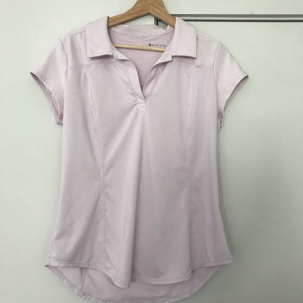 Pink Collared Athleta Top